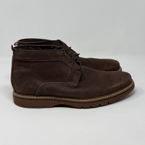 Clarks Newkirk Chukka Boots Mens 11 M Brown Leather Urban Preppy Gorpcore